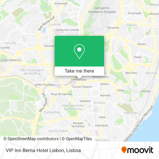 VIP Inn Berna Hotel Lisbon map