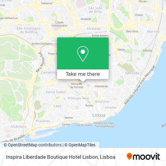Inspira Liberdade Boutique Hotel Lisbon mapa