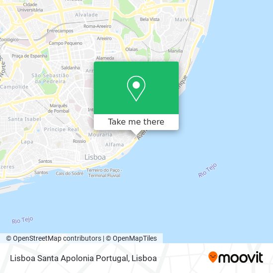 Lisboa Santa Apolonia Portugal mapa