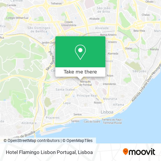 Hotel Flamingo Lisbon Portugal map