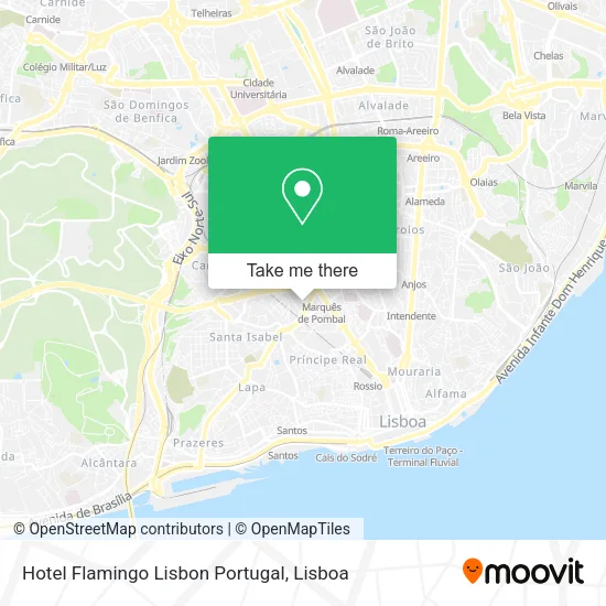 Hotel Flamingo Lisbon Portugal map