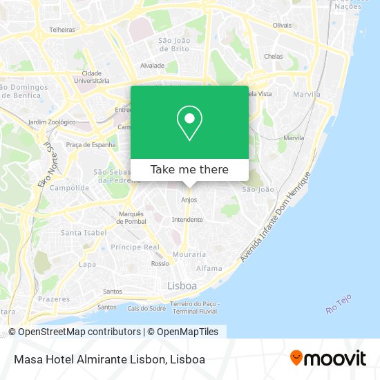 Masa Hotel Almirante Lisbon mapa