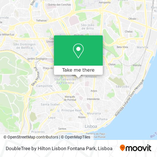 DoubleTree by Hilton Lisbon Fontana Park map