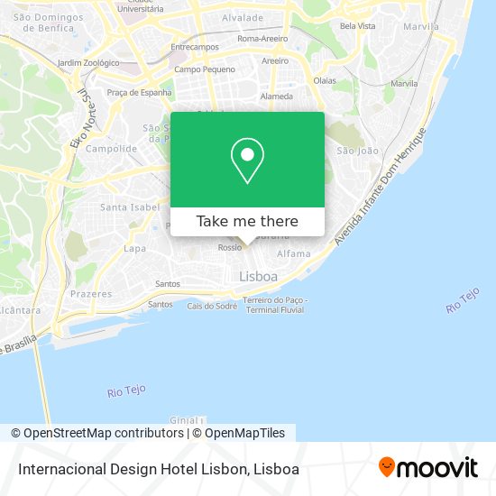 Internacional Design Hotel Lisbon map
