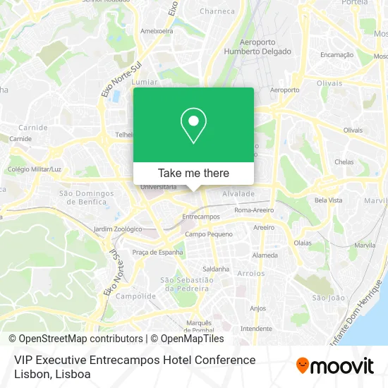 VIP Executive Entrecampos Hotel Conference Lisbon map