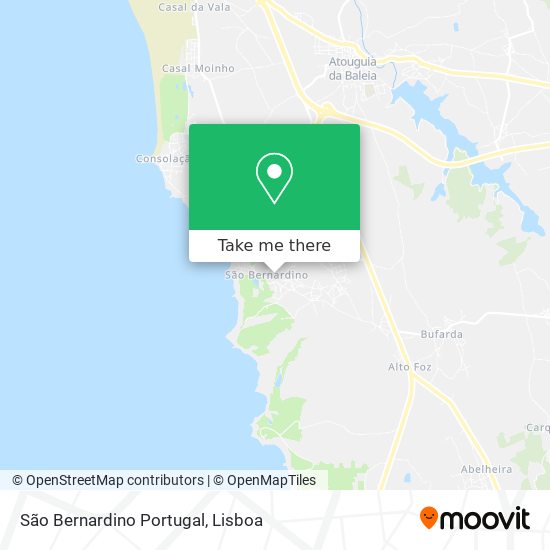 São Bernardino Portugal mapa
