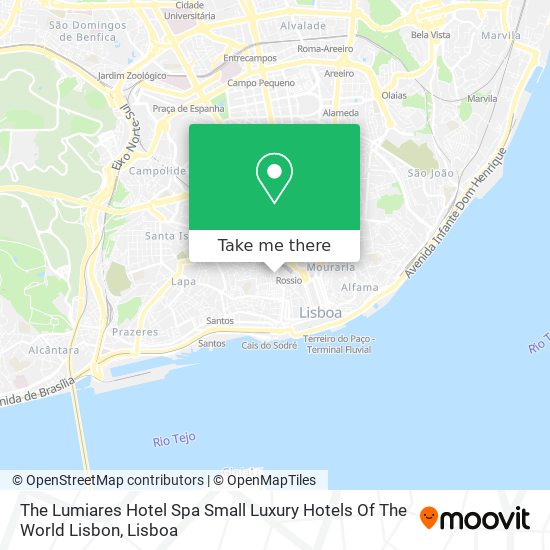 How to get to The Lumiares Hotel Spa Small Luxury Hotels Of The World  Lisbon in Lisboa by Bus, Train, Metro or Ferry?