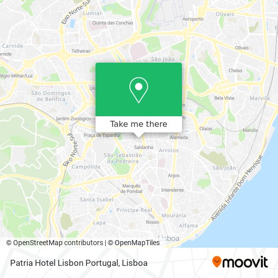 Patria Hotel Lisbon Portugal map