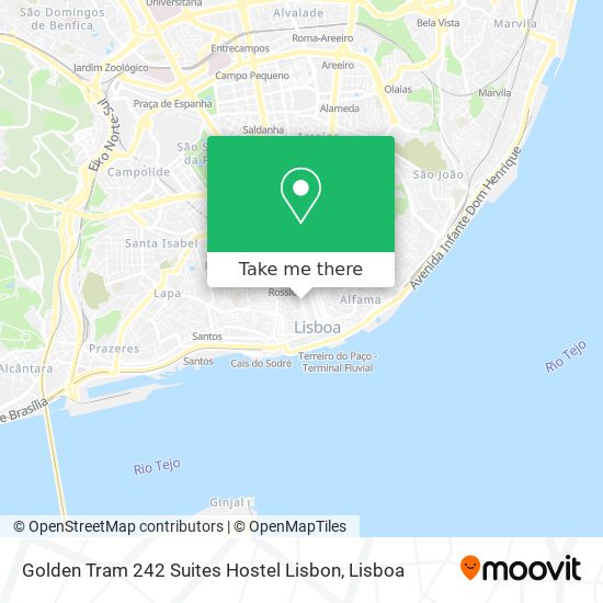 Golden Tram 242 Suites Hostel Lisbon map