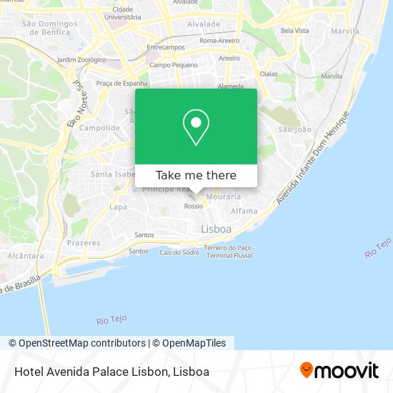 Hotel Avenida Palace Lisbon map