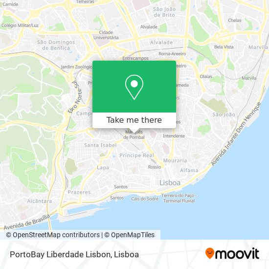 PortoBay Liberdade Lisbon map