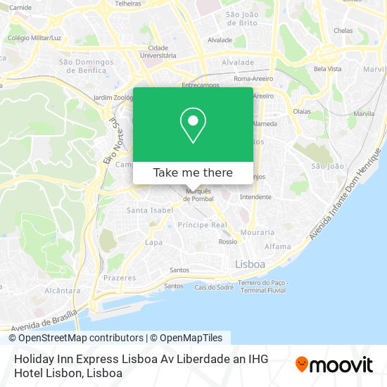 Holiday Inn Express Lisboa Av Liberdade an IHG Hotel Lisbon map