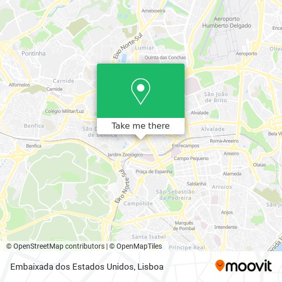 Embaixada dos Estados Unidos mapa