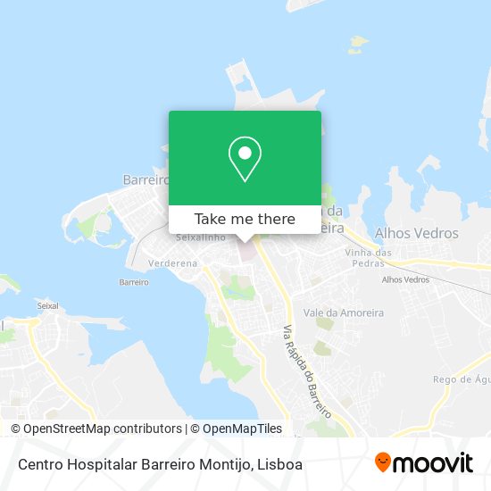 Centro Hospitalar Barreiro Montijo mapa