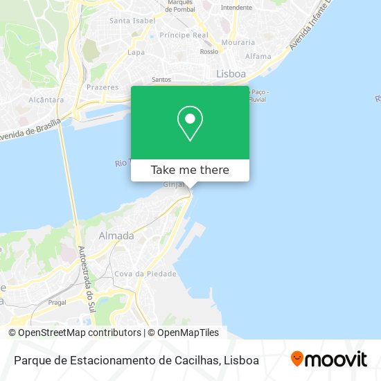 Parque de Estacionamento de Cacilhas mapa