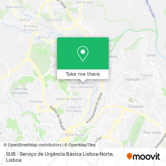 SUB - Serviço de Urgência Básica Lisboa-Norte map