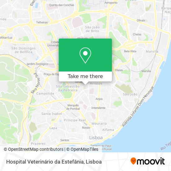 Hospital Veterinário da Estefânia map