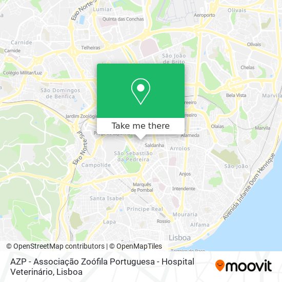 AZP - Associação Zoófila Portuguesa - Hospital Veterinário map