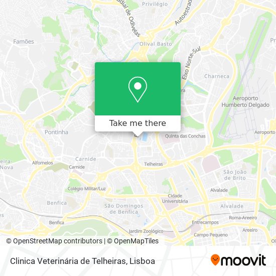 Clinica Veterinária de Telheiras map