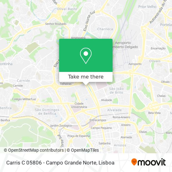 Carris C 05806 - Campo Grande Norte map