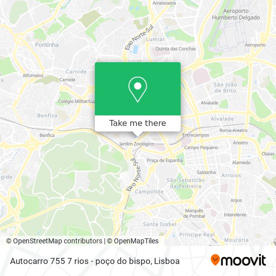 Autocarro 755 7 rios - poço do bispo mapa