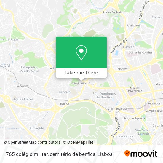 765 colégio militar, cemitério de benfica mapa