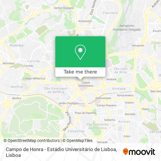 Campo de Honra - Estádio Universitário de Lisboa map