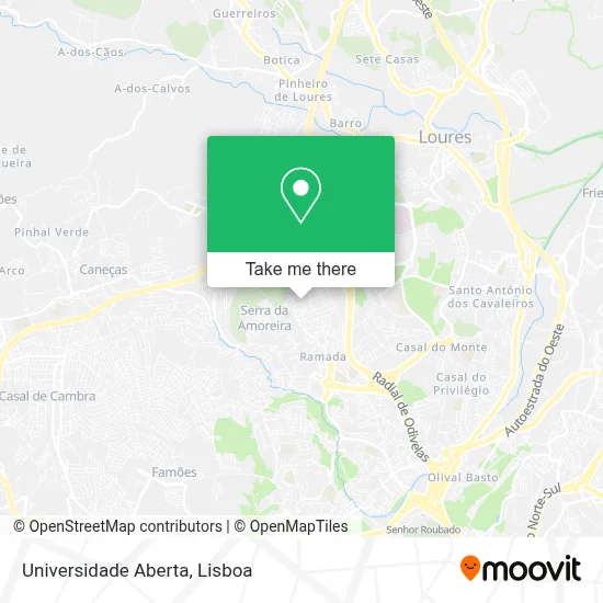 Universidade Aberta map