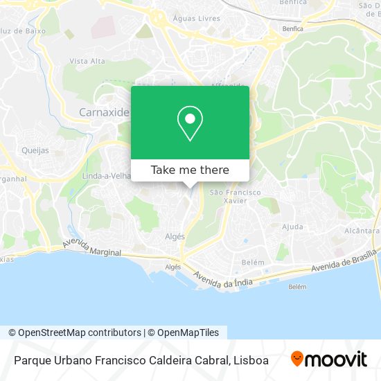 Parque Urbano Francisco Caldeira Cabral mapa