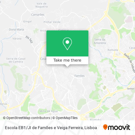 Escola EB1 / JI de Famões e Veiga Ferreira mapa