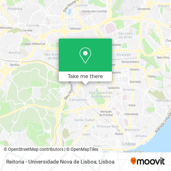 Reitoria - Universidade Nova de Lisboa map