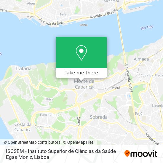 ISCSEM - Instituto Superior de Ciências da Saúde Egas Moniz map