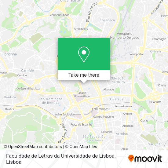 Faculdade de Letras da Universidade de Lisboa map