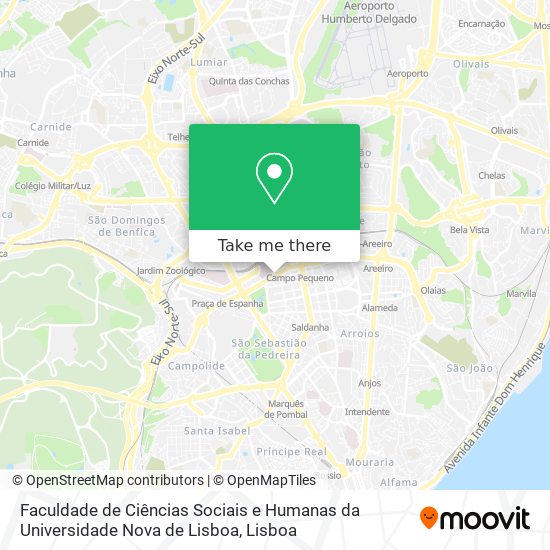 Faculdade de Ciências Sociais e Humanas da Universidade Nova de Lisboa map