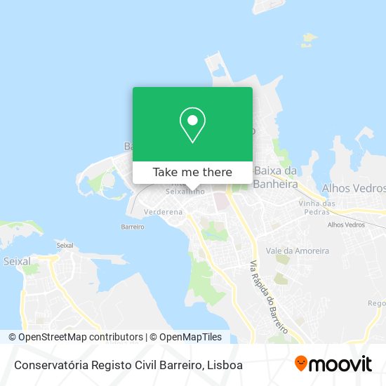 Conservatória Registo Civil Barreiro map