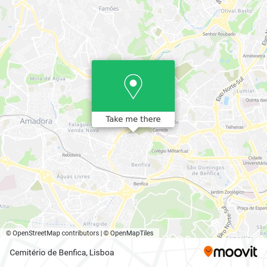 Cemitério de Benfica mapa