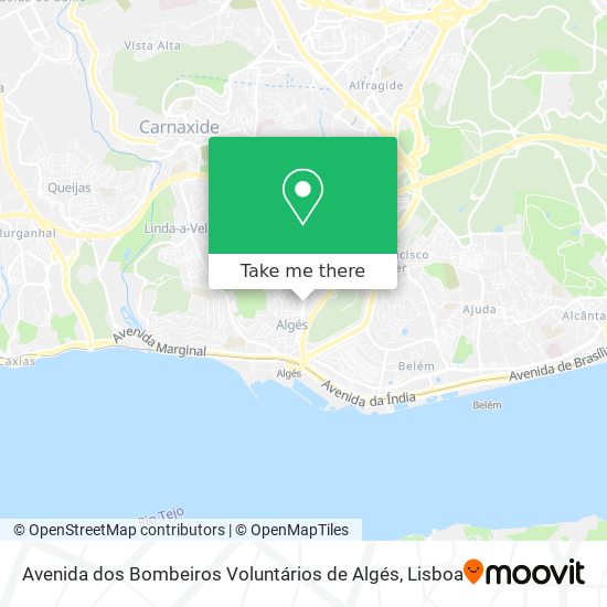 Avenida dos Bombeiros Voluntários de Algés map