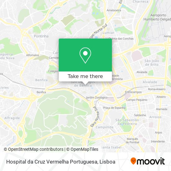 Hospital da Cruz Vermelha Portuguesa mapa