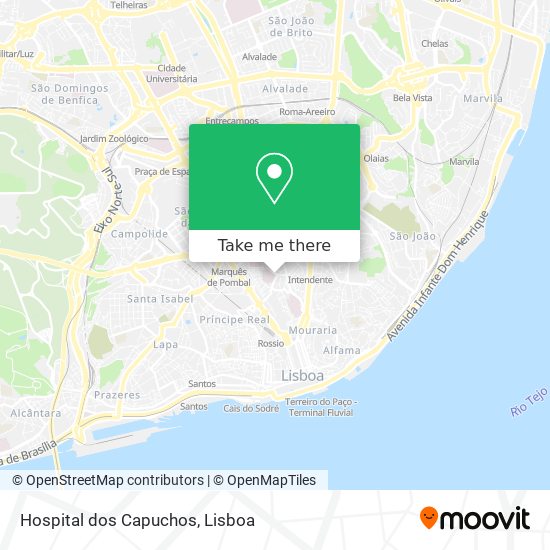 Hospital dos Capuchos map