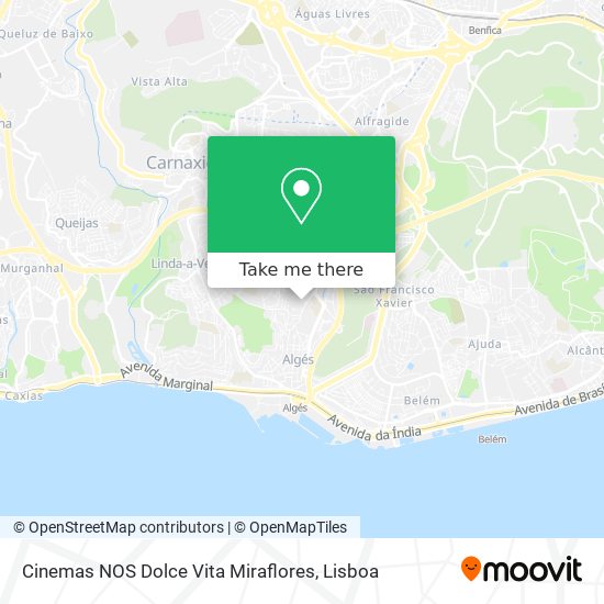 Cinemas NOS Dolce Vita Miraflores map