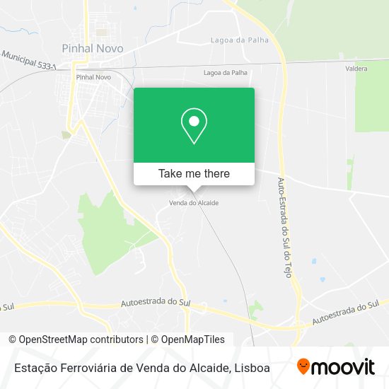 Estação Ferroviária de Venda do Alcaide mapa