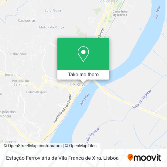 Estação Ferroviária de Vila Franca de Xira mapa