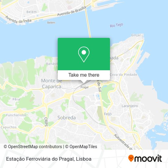 Estação Ferroviária do Pragal mapa