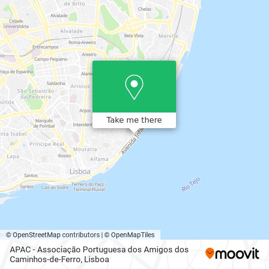 APAC - Associação Portuguesa dos Amigos dos Caminhos-de-Ferro mapa