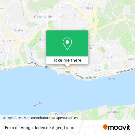 Feira de Antiguidades de Algés mapa