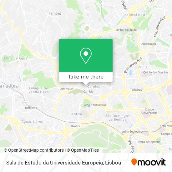 Sala de Estudo da Universidade Europeia map