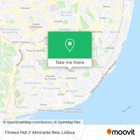 Fitness Hut // Almirante Reis mapa