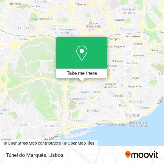 Túnel do Marquês mapa