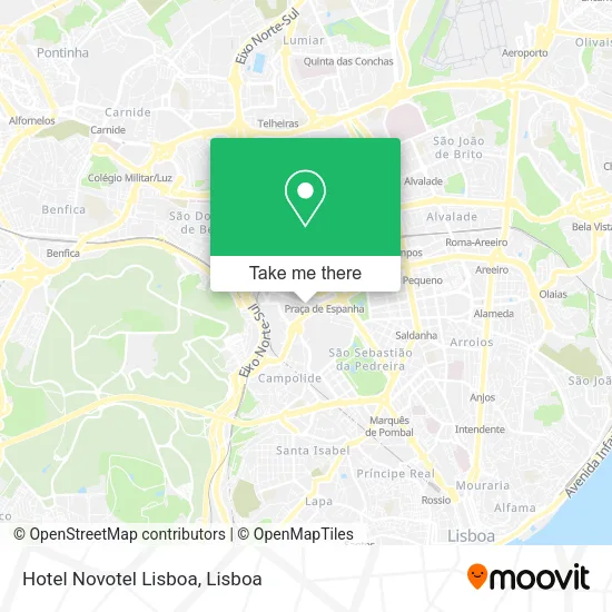 Hotel Novotel Lisboa map