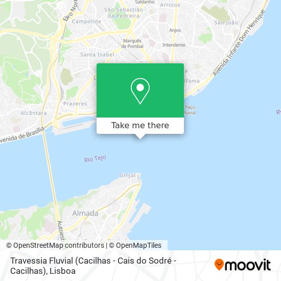 Travessia Fluvial (Cacilhas - Cais do Sodré - Cacilhas) map